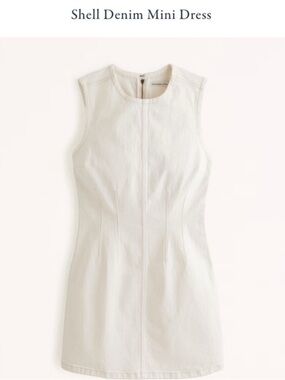 Abercrombie & Fitch Cream Shell Denim Mini Dress